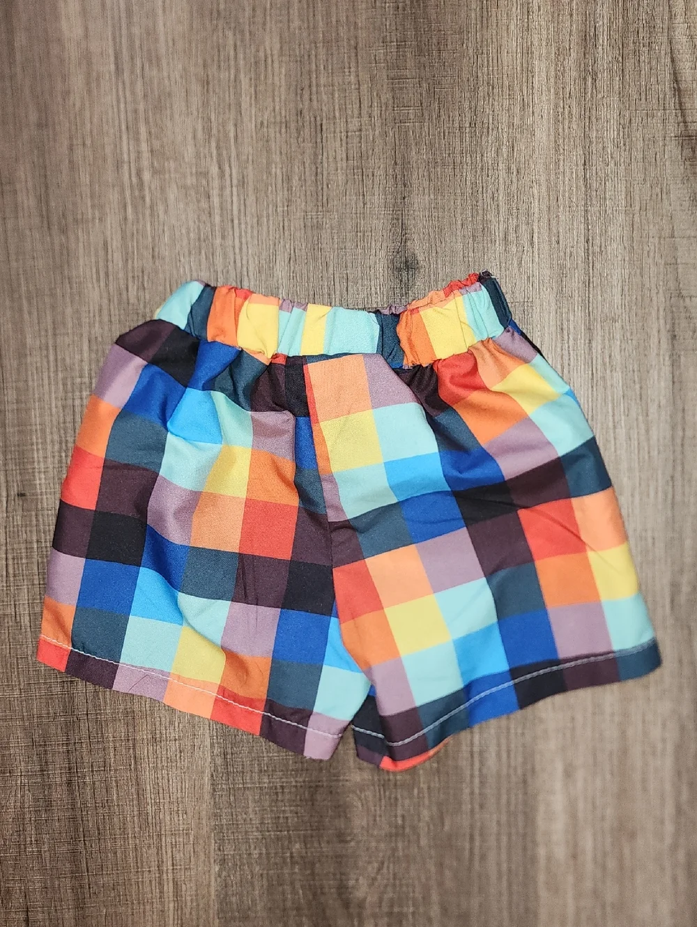 SHEIN Bright Multi-Color Plaid Kids Shorts 12-18 Months - Picture 2 of 2